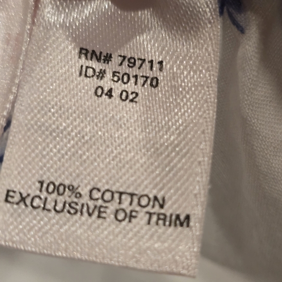 Victoria's Secret Vintage Cotton Sleepshirt Size Lg Blue & White - Picture 7 of 7